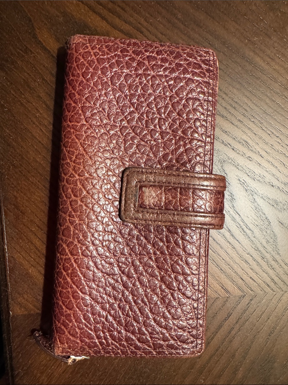 Kenneth Cole Pebbled Leather Wallet in Deep Red